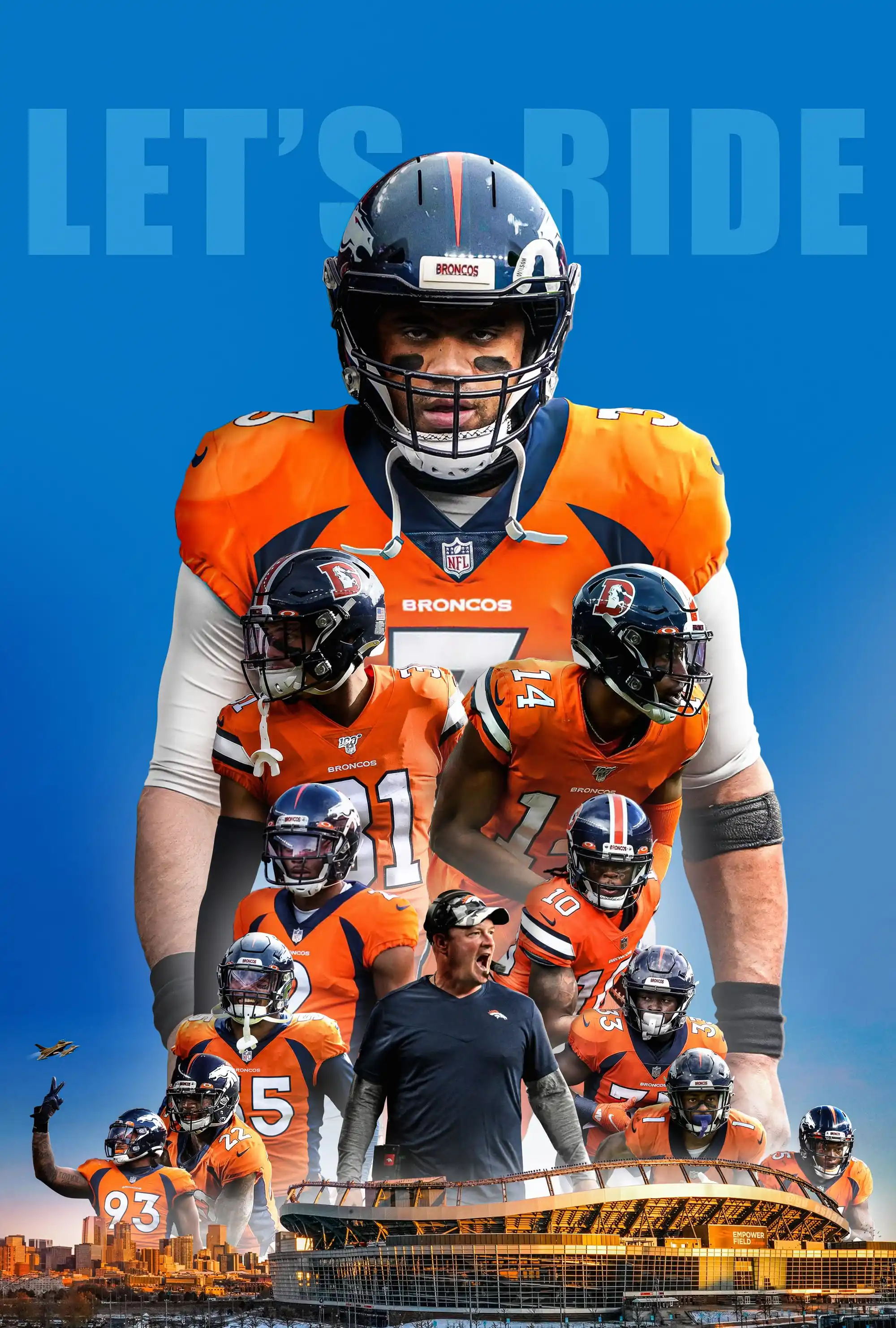 Broncos "LETS RIDE" Poster